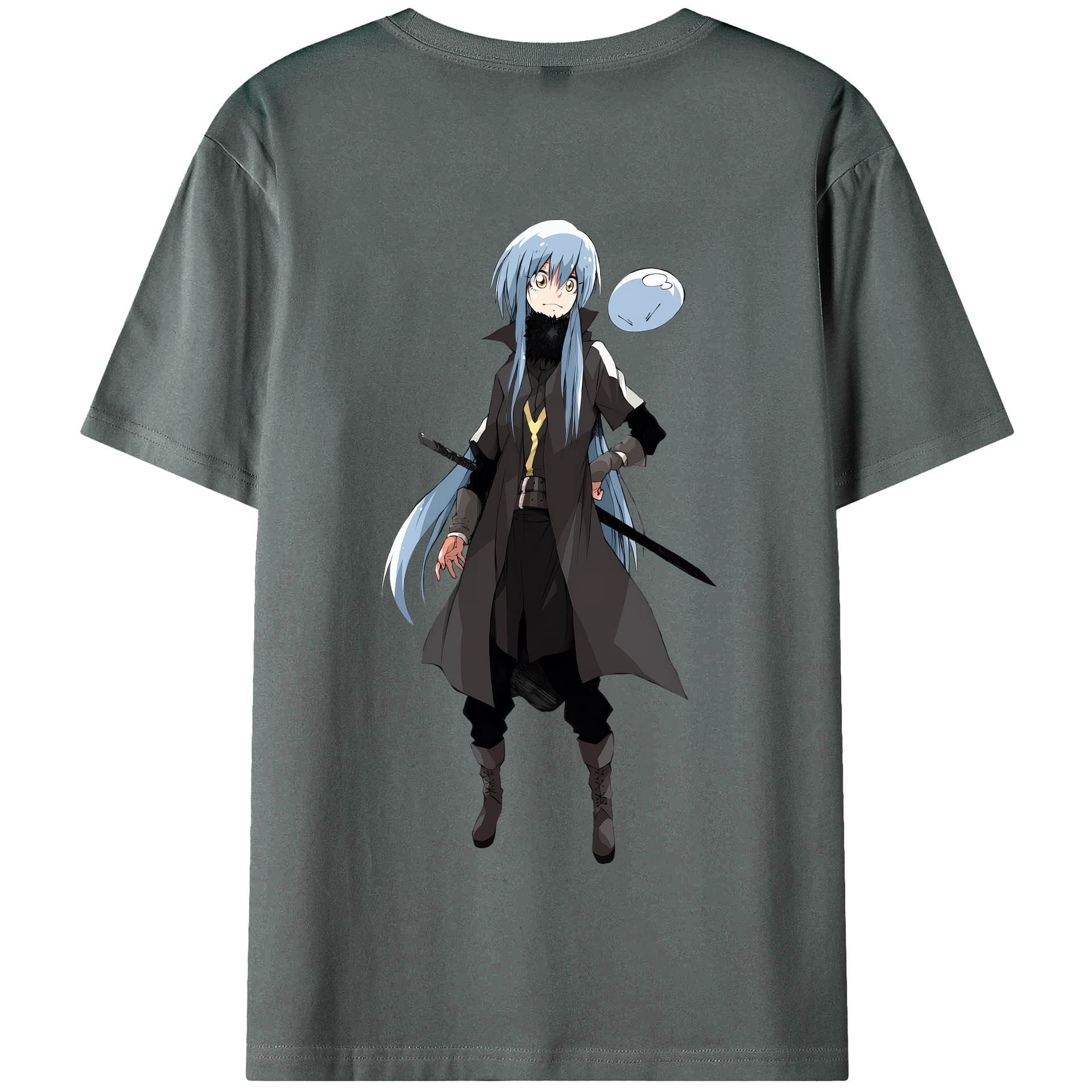 （画像用） 転スラ Regarding Reincarnated to Slime 綿100％半袖Tシャツ（背面プリント）